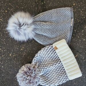 Gray Pom-Pom hats
